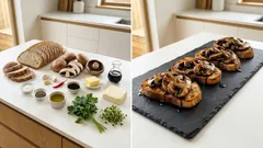 Κροστίνι με πορτομπέλο και μανούρι: τραγανά, ζουμερά και έτοιμα σε λίγα λεπτά